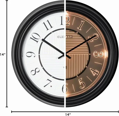 Vista 10 de CLXEAST Reloj de pared atómico iluminado/al aire libre de 14" resistente al