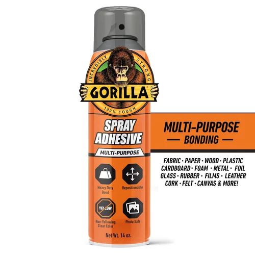 Vista 8 de Gorilla Adhesivo en aerosol resistente, multiusos y reposicionable