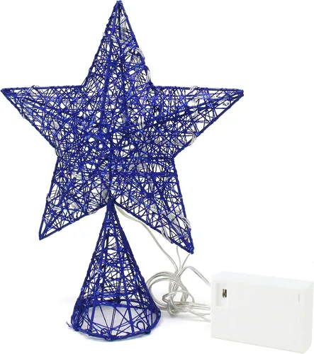Vista 15 de CVHOMEDECO. Estrella Negra para la Copa del Árbol con Luces LED Blanco Cálido y Temporizador para Adornos de Remate de Árbol de Navidad y Decoración