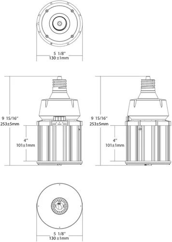 Vista 8 de Satco S23143 Hi-Pro - Lámpara LED de mazorca de maíz con potencia y temperatura de color seleccionable, repuesto HID, base EX39, 80W/63W/54W