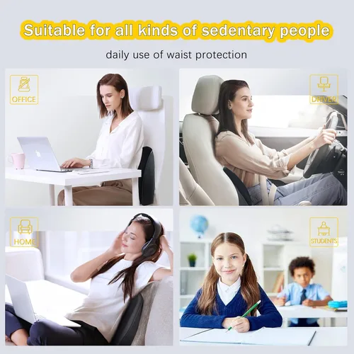 Vista 9 de SPRFUFLY Make Relaxing - Almohada para reposacabezas de automóvil + almohada de apoyo lumbar para automóvil, 100% espuma viscoelástica con funda