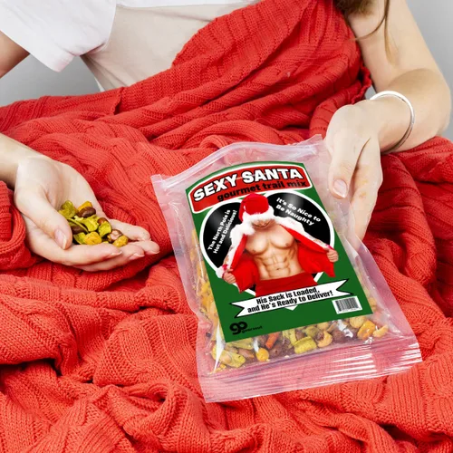 Vista 8 de Sexy Santa Gourmet Trail Mix – Relleno de cesta de regalo de comida gourmet – Regalos de Navidad para adultos, divertidos regalos de elefante blanco