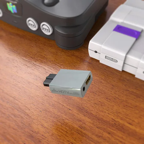Vista 6 de MAYFLASH Adaptador N64 a HDMI N64 Gamecube SNES SFC a HDMI Convertidor 1080P para Full HD Converter con conector de audio de 0.1 in Salida HDMI N64