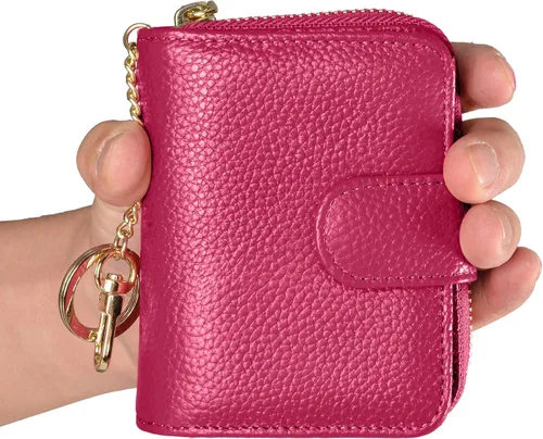 Vista 7 de Beurlike billetera de cuero, con tarjetero con bloqueo RFID, organizador, billetera segura para mujer
