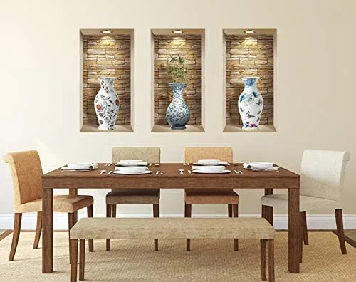 Vista 4 de NR1 - Juego de calcomanías de pared 3D, decoración de pared 3D, calcomanías de pared para sala de estar, calcomanías de pared para dormitorio