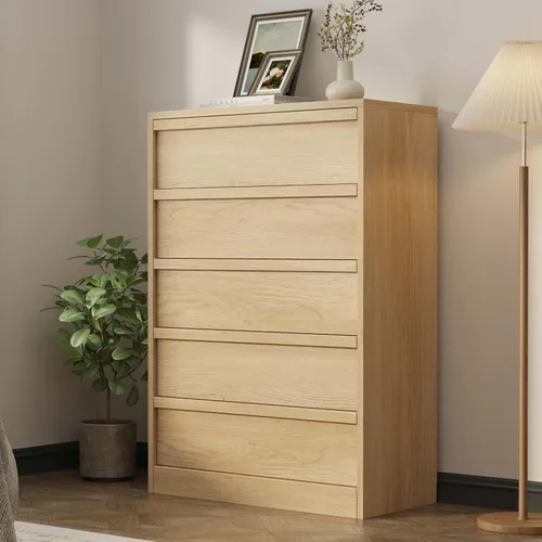 Vista 9 de Garvee Cómoda 4 para dormitorio, cómoda de 39.3 pulgadas de alto, cajón vertical independiente con almacenamiento, almacenamiento de madera