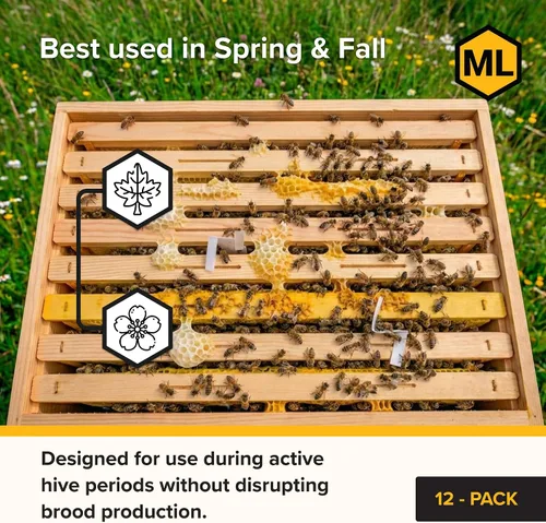 Vista 3 de Mann Lake Apivar 2.0 Varroa - Tiras de tratamiento de ácaros, control Varroa para primavera y otoño, longitudes de tira adaptables para múltiples