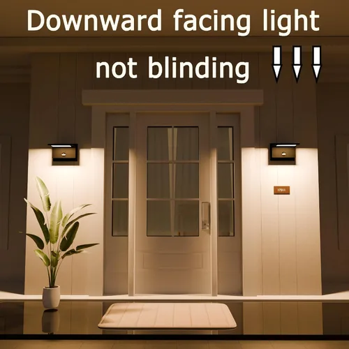 Vista 2 de Lámpara de pared para exteriores, sensor de movimiento, lámpara LED de montaje en pared, moderna lámpara de iluminación exterior de aluminio