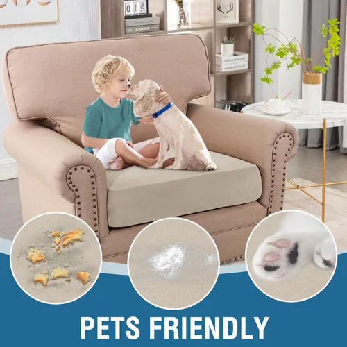 Vista 5 de H.VERSAILTEX Fundas de Cojines de Sofá de Vellón Elásticas Fundas de Sillas para Sala de Estar Sillón Fundas de Sofá Seccional Tela Cómoda