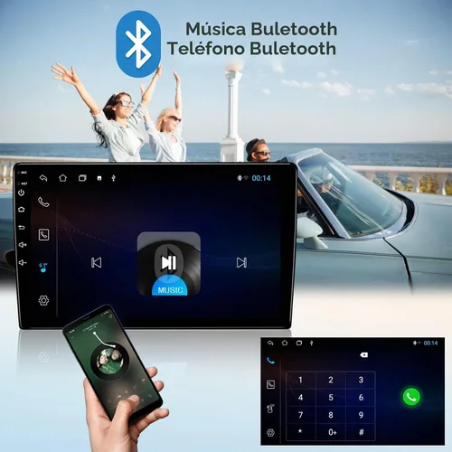 Vista 4 de Estéreo de Coche Universal de 9 Pulgadas con Pantalla Táctil Android 13 Radio de Coche Doble Din Inalámbrico Carplay y Android Auto Navegación