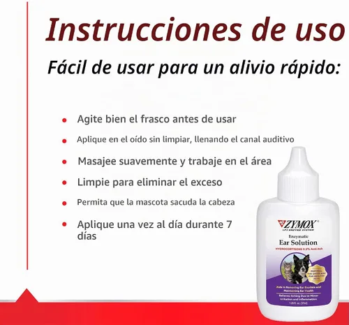 Vista 3 de Pet King Brands ZYMOX - Solución para oídos con hidrocortisona al 0,5% y limpiador de oídos
