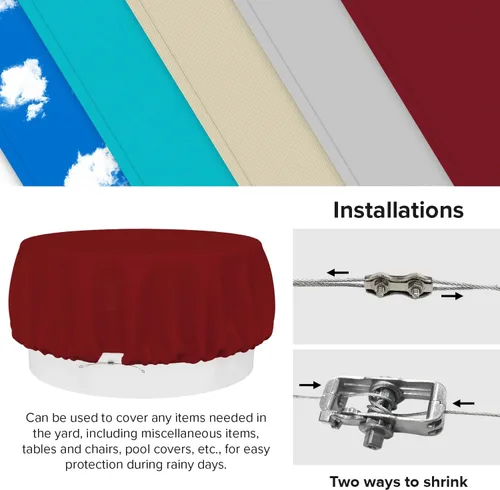 Vista 12 de Fundas para muebles de patio, impermeables, resistentes a los rayos UV, resistentes a los rayos UV, para exteriores, mesa redonda y rectangular