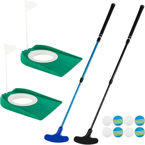 Vista 9 de Juego de 2 palos de golf ajustables para niños, adolescentes, diestros o zurdos, de dos vías, para hombres y mujeres, 4 pelotas de entrenamiento