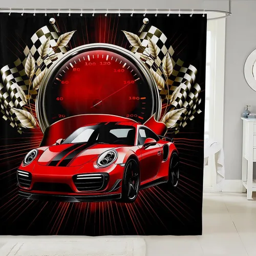 Vista 10 de Erosebridal Construction Truck Shower Curtain 72" Wx72 L Excavator Waterproof Bathroom Accessories Navy Blue Tractor Machinery Vehicle Bath Curtain