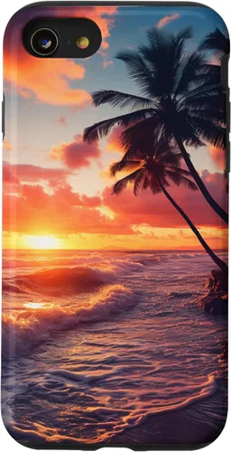 Vista 18 de Palm Tree Sunset Tropical Boho Beach Aesthetic Vacation Case for iPhone 17