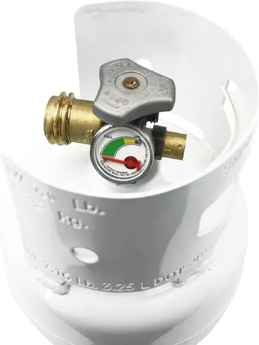 Vista 11 de Flame King 3LB - Cilindro de tanque de propano de acero vacío de 3 libras con manómetro y válvulas OPD para parrillas y barbacoas, camping, pesca