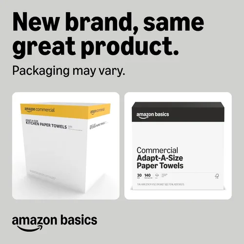Vista 2 de AmazonCommercial Toallas de papel de cocina blancas de 2 capas Adapt-a-Size (SOFI-056) A granel Adapt-a-size Envueltas individualmente