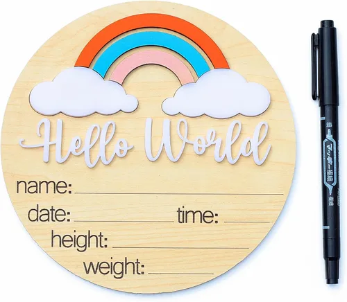 Vista 10 de Tarjetas de hitos mensuales para bebés, discos de hitos mensuales de madera, accesorios de fotografía para recién nacidos para documentar