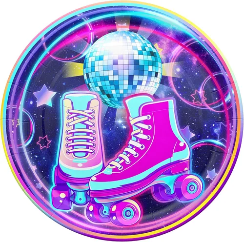 Vista 4 de Paquetes de suministros para fiestas de patinaje sobre ruedas (100 piezas para 16 invitados), fiesta de patinaje sobre ruedas, suministros de fiesta