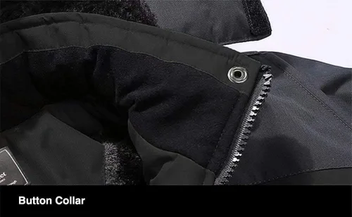 Vista 4 de MAGCOMSEN - Chaqueta de invierno para hombre, impermeable, abrigada, con forro polar y múltiples bolsillos