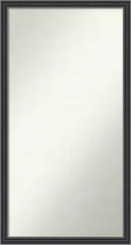 Vista 486 de Amanti Art Espejo de baño negro para sobre fregadero, 22 x 22 pulgadas, espejo de tocador cuadrado estrecho negro Avon, marco de madera casual