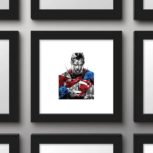Vista 2 de Trends International Gallery Pops DC Comics Superman - Póster de pared de retrato de cómic, 12 x 12 pulgadas, versión enmarcada en negro