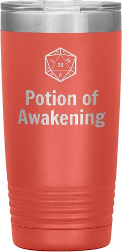 Vista 8 de Vaso D20 Potion of Awakening de 20 onzas, regalo novedoso para D&D Cup Dnd Dungeons and Dragons, vasos aislados Negro