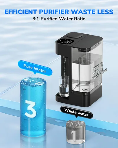 Vista 6 de Ecoviva Mate 3 - Filtro de agua de ósmosis inversa para encimera, sistema de filtración de agua de ósmosis inversa de 8 etapas con jarra de agua