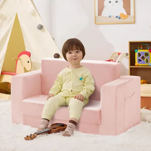 Vista 15 de Silla de sofá para niños pequeños, sofá plegable para niños, cómodo gris