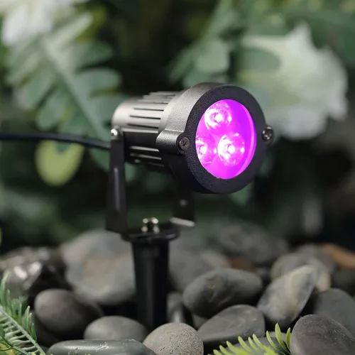 Vista 2 de Efavormart - Telón de fondo LED morado de 6 W, impermeable, para exteriores, con pico de tierra, para recepciones humildes y fiestas temáticas