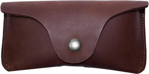 Vista 3 de Hide & Drink, Funda de cuero grueso y resistente para anteojos (6 pulgadas) largos, protector de gafas de sol, soporte portátil