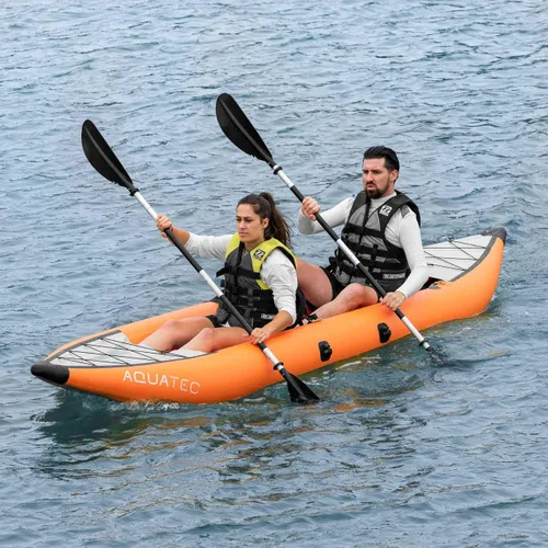 Vista 2 de AQUATEC Kayaks inflables – Opciones profesionales e intermedias, asientos individuales o tándem (dobles) – Completo con asientos, paletas y Hudson