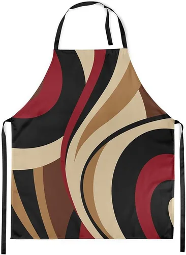 Vista 8 de Castle Fairy Delantal de cocina geométrico en espiral, moderno delantal impermeable con rayas simples para adultos (sin bolsillo), 31 x 26 pulgadas