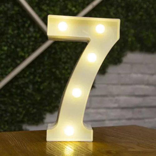 Vista 31 de anso Letras LED del alfabeto con números iluminados, letras de plástico blanco, decoración de pie de la A a la Z 0 ~ 9 (rosa corazón)