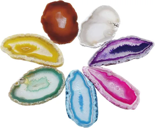 Vista 7 de rockcloud Cristales curativos 7 piedras de chakra, árbol de la vida, colgador de pared, piedras preciosas caídas, adorno colgante y 10 piezas