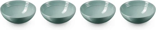 Vista 10 de Le Creuset Juego de 4 cuencos de sopa de gres, 22 onzas (6.25") cada uno, blanco