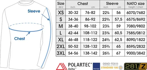 Vista 5 de 281Z Mens Military Moisture Wicking Base Layer Shirt - Tactical Training Army Professional - Polartec Delta - Odor Resist