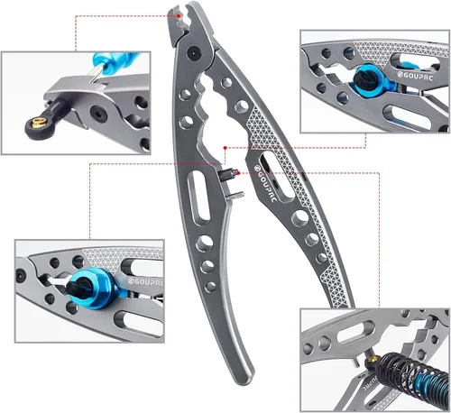Vista 3 de GOUPRC Alicates de cabeza de bola multifunción de aleación de aluminio, alicates de tornillo con llave amortiguadora para camión de automóvil RC 1/8