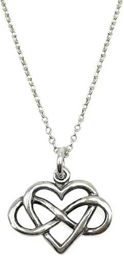 Vista 4 de KEVIN N ANNA Collar pequeño de plata de ley con dije de corazón infinito, 18 pulgadas