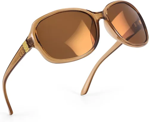 Vista 14 de SIPHEW - Gafas de sol polarizadas para mujer, gafas de sol cuadradas clásicas para mujer con protección UV Gafas de sol polarizadas negras A01