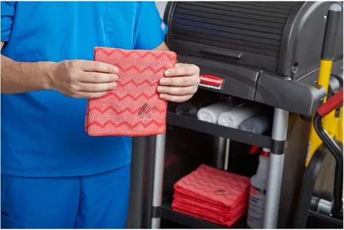 Vista 5 de Rubbermaid Paños de limpieza de microfibra Hygen en rojo