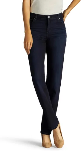 Vista 7 de Lee - Pantalones jeans para mujer petite, ajuste relajado, rectos azul auténtico