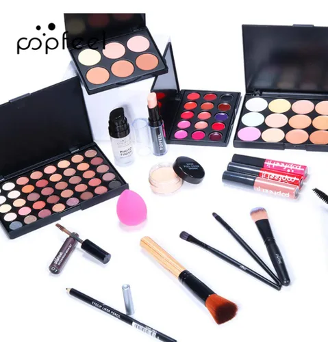 Vista 4 de Juego de regalo de maquillaje todo en uno de 24 unidades Kit para mujer completo esencial cosmético paquete básico incluye paleta de sombra