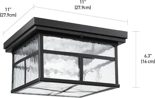 Vista 6 de GLOBE Electric 43507 - Pantalla empotrada de 2 luces para exteriores, bronce, pantalla de vidrio regado transparente, bombillas incluidas