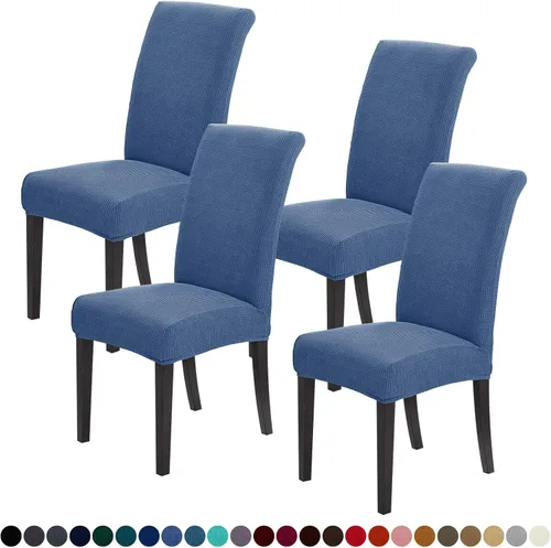 Vista 43 de Joccun - Juego de 2 fundas para sillas de comedor, fundas elásticas para sillas de comedor, fundas de asiento para sillas de comedor, funda de Negro