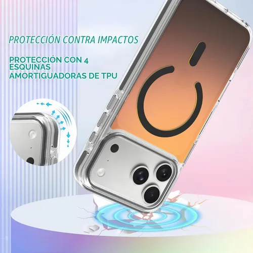 Vista 3 de Bonoma - Funda para iPhone 17 Pro 2025 brillante iridiscente, color negro Antideslizante (negro)