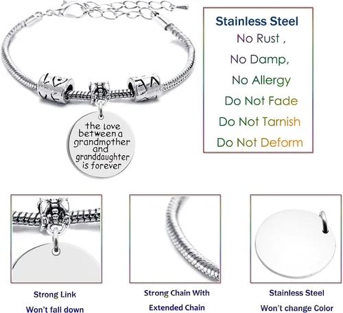 Vista 2 de lauhonmin - Pulsera de abalorios para madre e hija, para el día de la madre