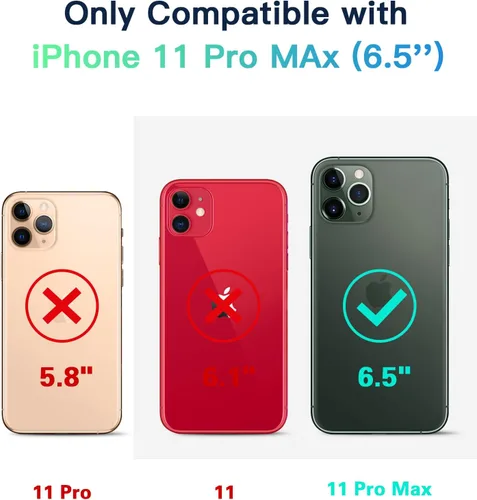Vista 2 de CANSHN Funda transparente compatible con iPhone 11 Pro Max [protección militar contra caídas] [no amarillenta] Funda protectora a prueba de golpes