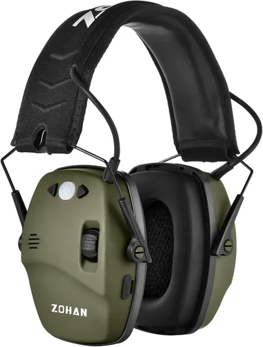 Vista 9 de ZOHAN 035 Orejeras de protección auditiva Bluetooth 5.4 para tiro con cancelación activa de ruido y amplificación de sonido, NRR 22dB para campo