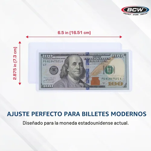 Vista 3 de BCW - Contenedor de carga superior para billetes regulares, transparente, para 25 piezas